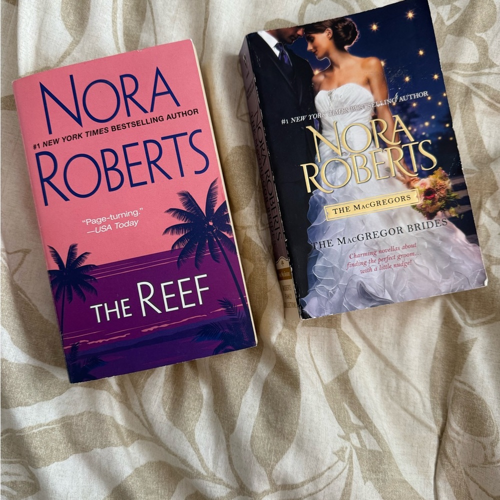 Nora Roberts lot of 2 books. The Reef and The MacGreggor Brides